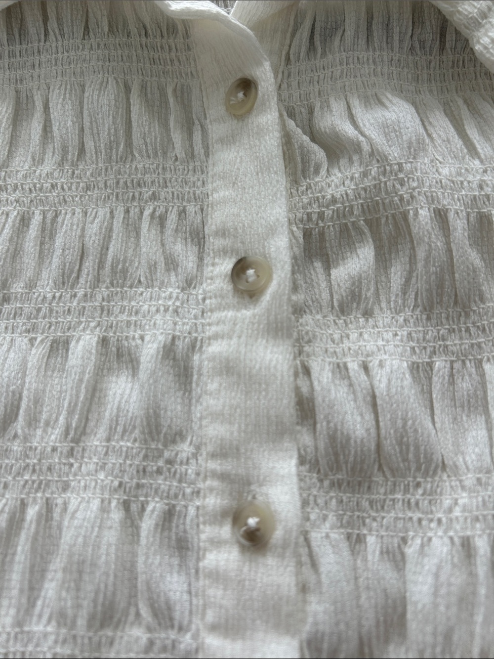 a new day White Textured Ruffled Button-Front Top - Picture 4 of 4